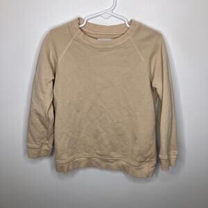 MATE THE LABEL Mini Terry Crew Neck Sweatshirt Beige Tan 4/5